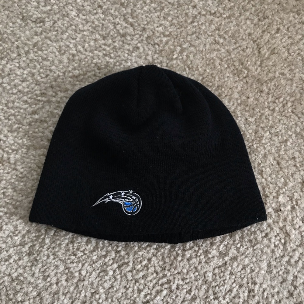 Vintage Adidas Black Orlando Magic Beanie Hat Basketball NBA - Picture 1 of 3